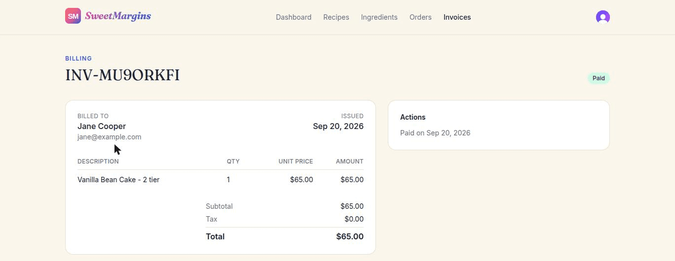 Orders & invoicing